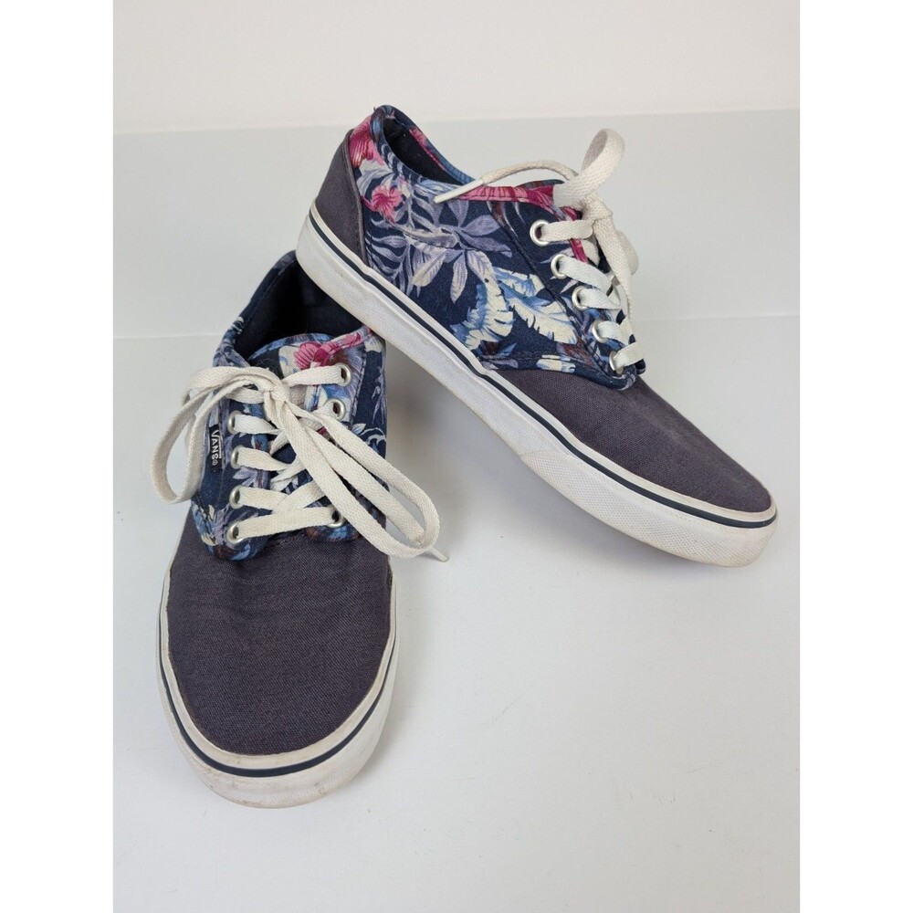 Vans Shoes Womens 8.5 Blue Floral Hawaiian Low Top Skater Style 500714